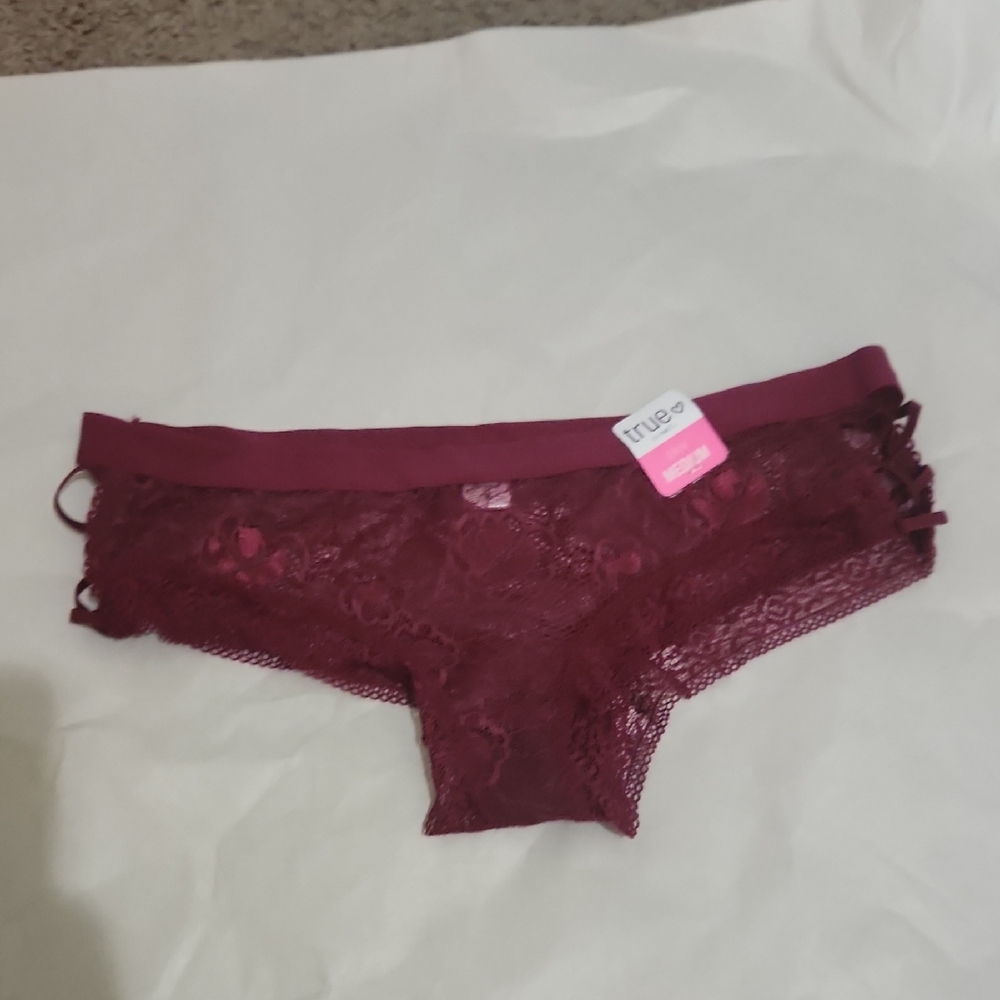 Burgundy Lace Panties Size Med